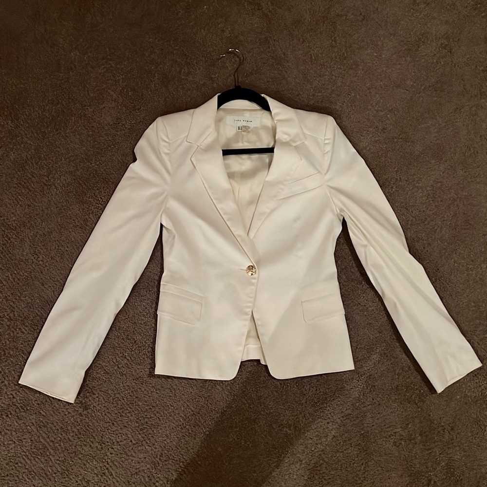 Vintage Zara White Blazer with Gold Buttons